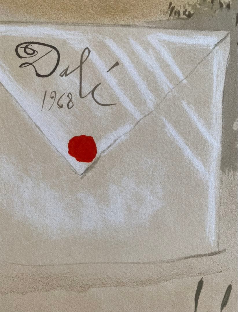 サルバドール・ダリ　リトグラフ「デュモントの到着」1969年作品　ダリ直筆サイン