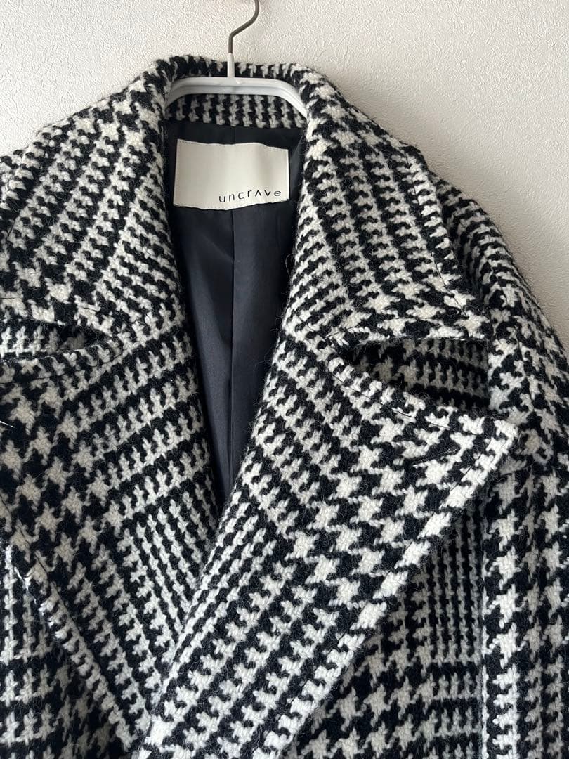uncraveアンクレイヴ ビッググレンチェック ロングチェスターコート試着のみ