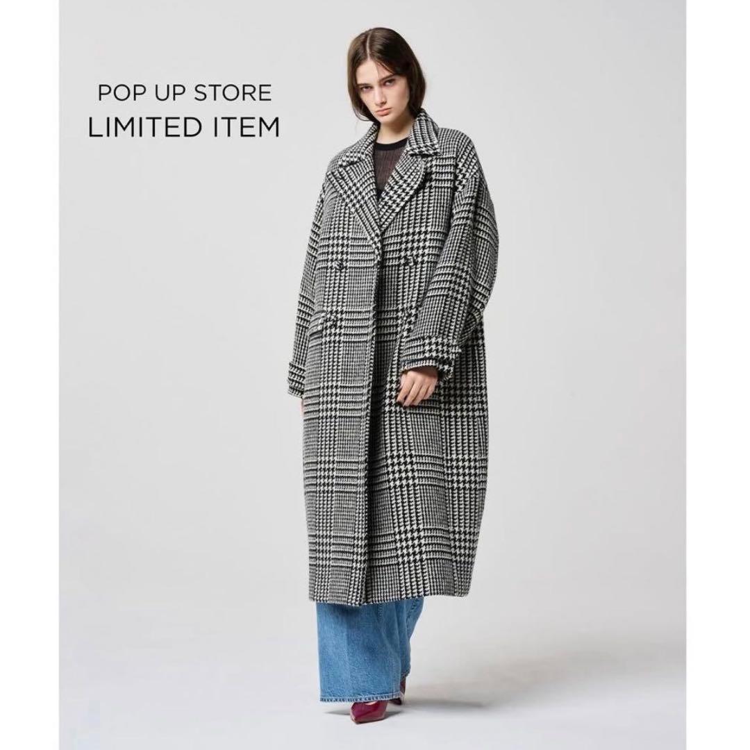 uncraveアンクレイヴ ビッググレンチェック ロングチェスターコート試着のみ