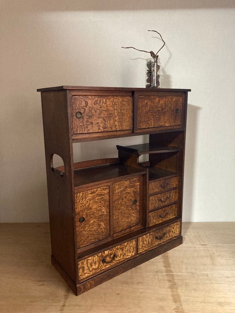 【送料込】アンティークの収納棚　高さ89cm