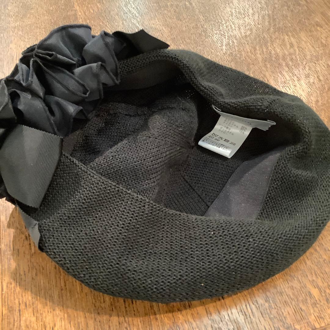 SHINYA帽子　ベレー帽　ブラック