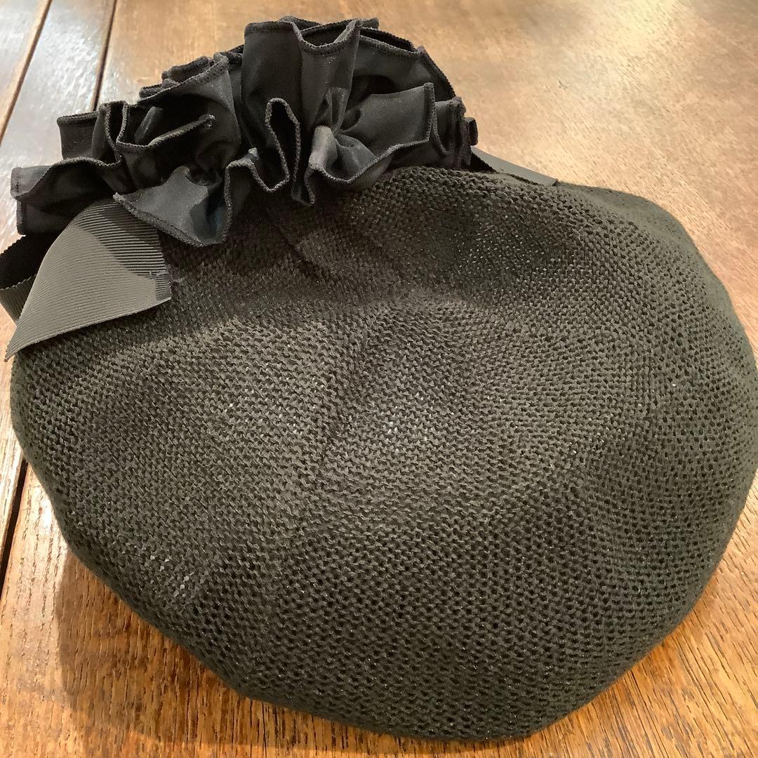 SHINYA帽子　ベレー帽　ブラック