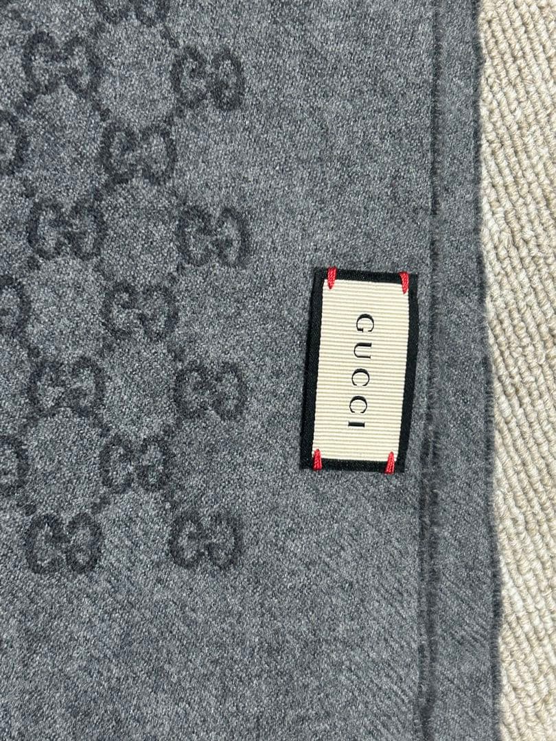 GUCCI GGパターン グレー マフラー