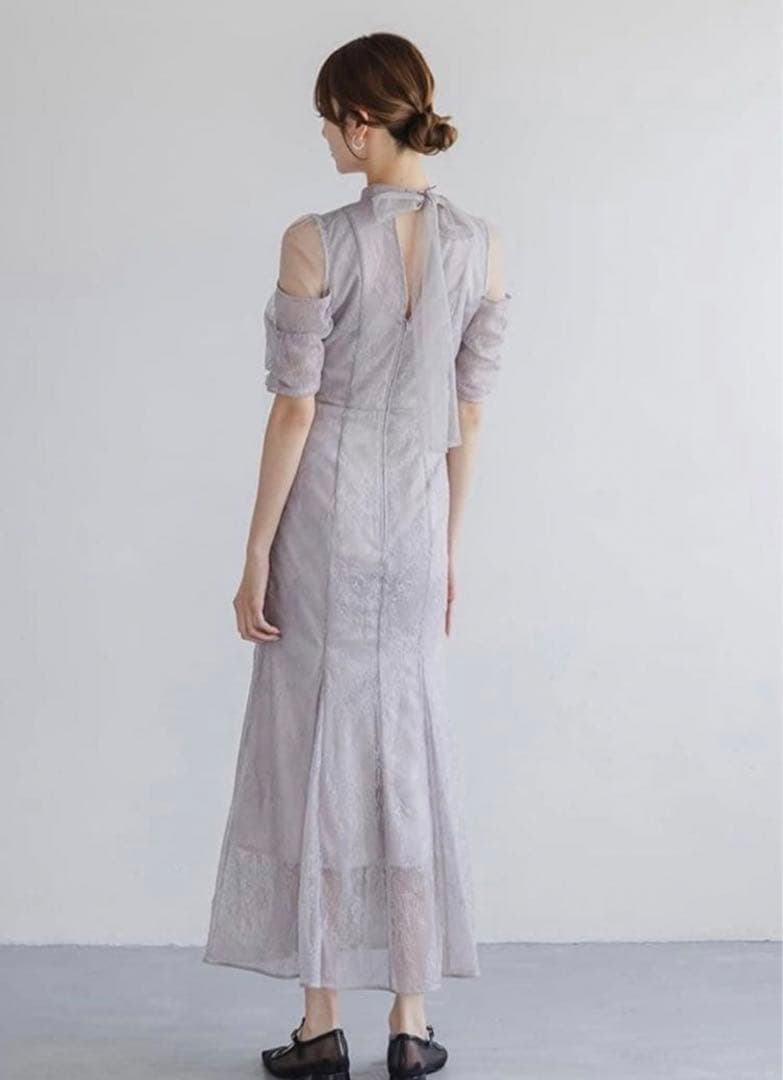 SNIDEL スナイデル シアーショルダーレースドレス