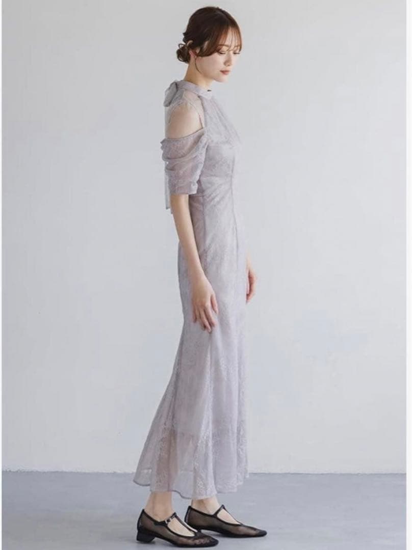 SNIDEL スナイデル シアーショルダーレースドレス