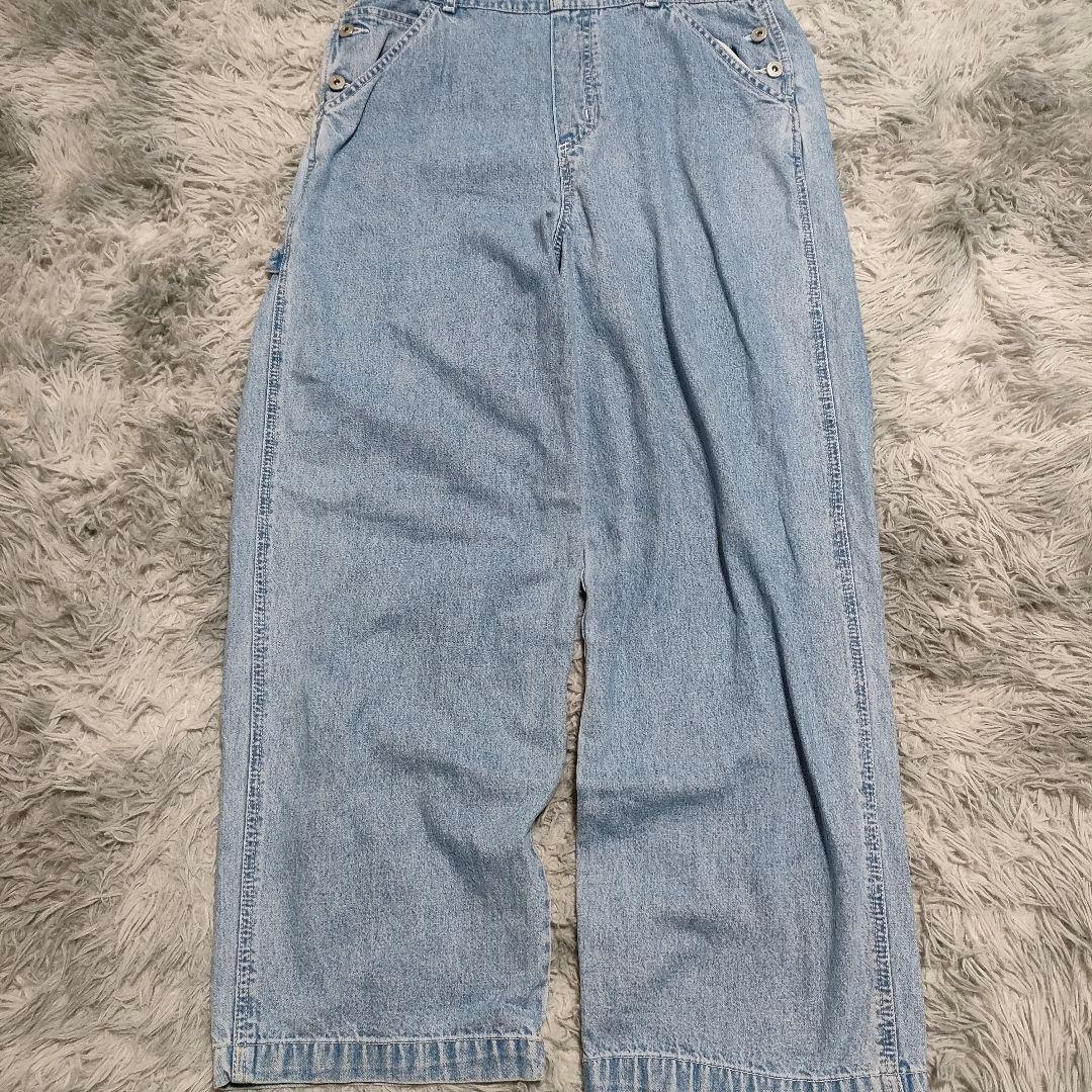 90s DISNEY　Pooh くまのプーさん デニムサロペット　オーバーオール