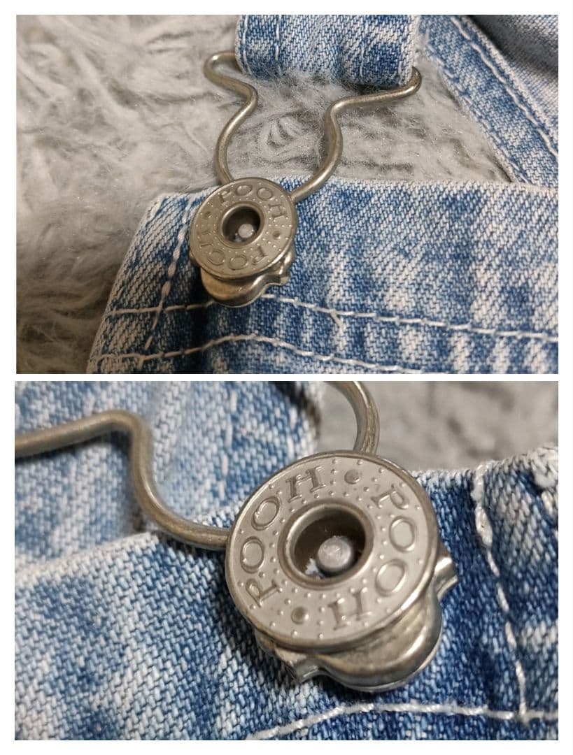 90s DISNEY　Pooh くまのプーさん デニムサロペット　オーバーオール