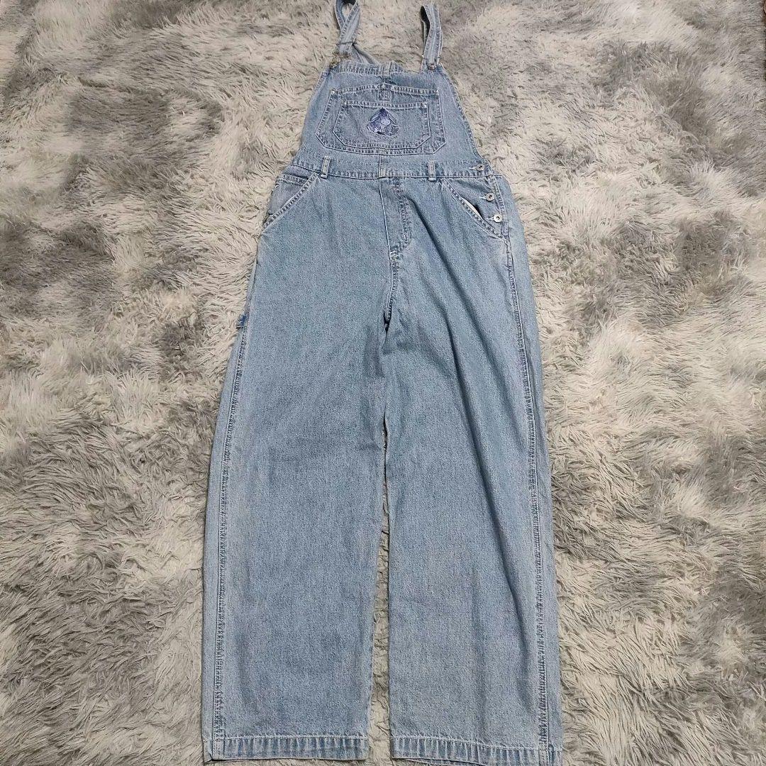 90s DISNEY　Pooh くまのプーさん デニムサロペット　オーバーオール