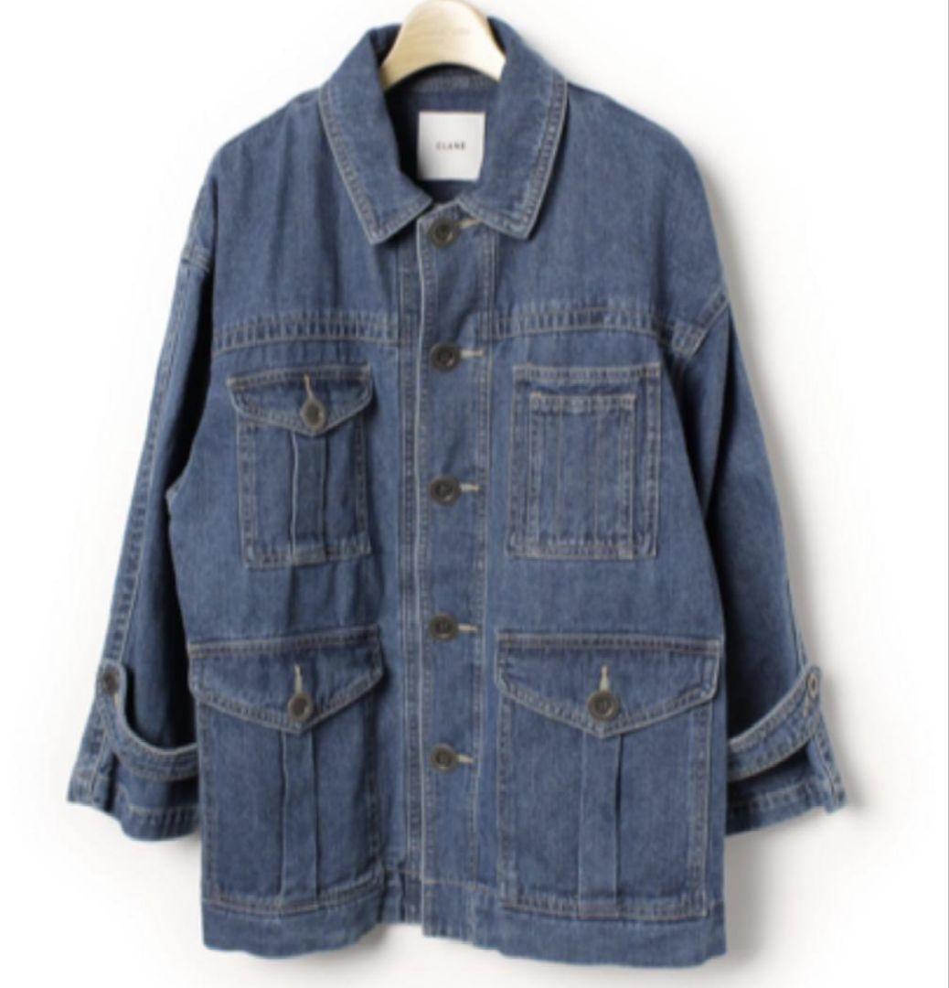 CLANE　ルーズワイドカバーオール　インディゴ