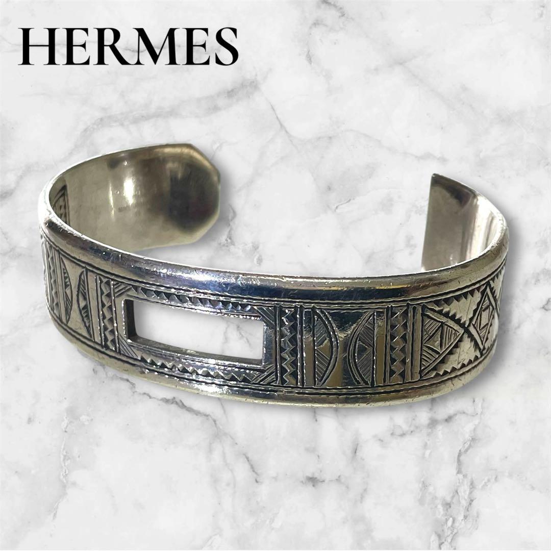 HERMES エルメス トゥアレグ バングル ブレスレット T5 シルバー