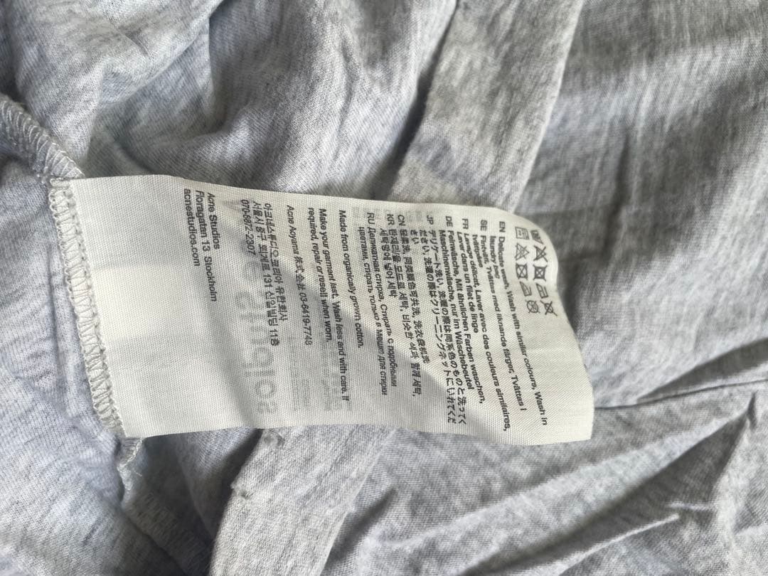 紫*雅様 Acne Studios グレー Tシャツ Lサイズ 1996