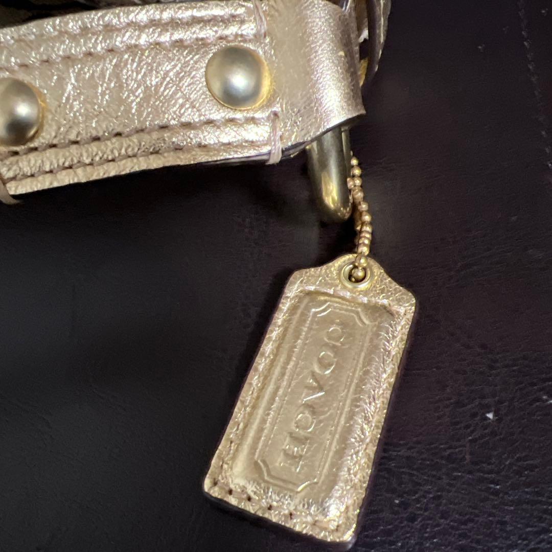 Coach ショルダーバッグ ベージュ ゴールド パッチワーク F14005