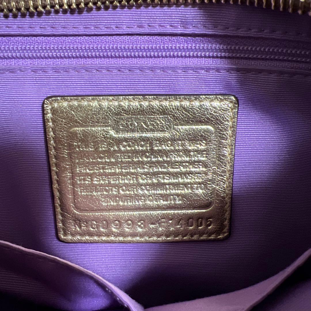 Coach ショルダーバッグ ベージュ ゴールド パッチワーク F14005