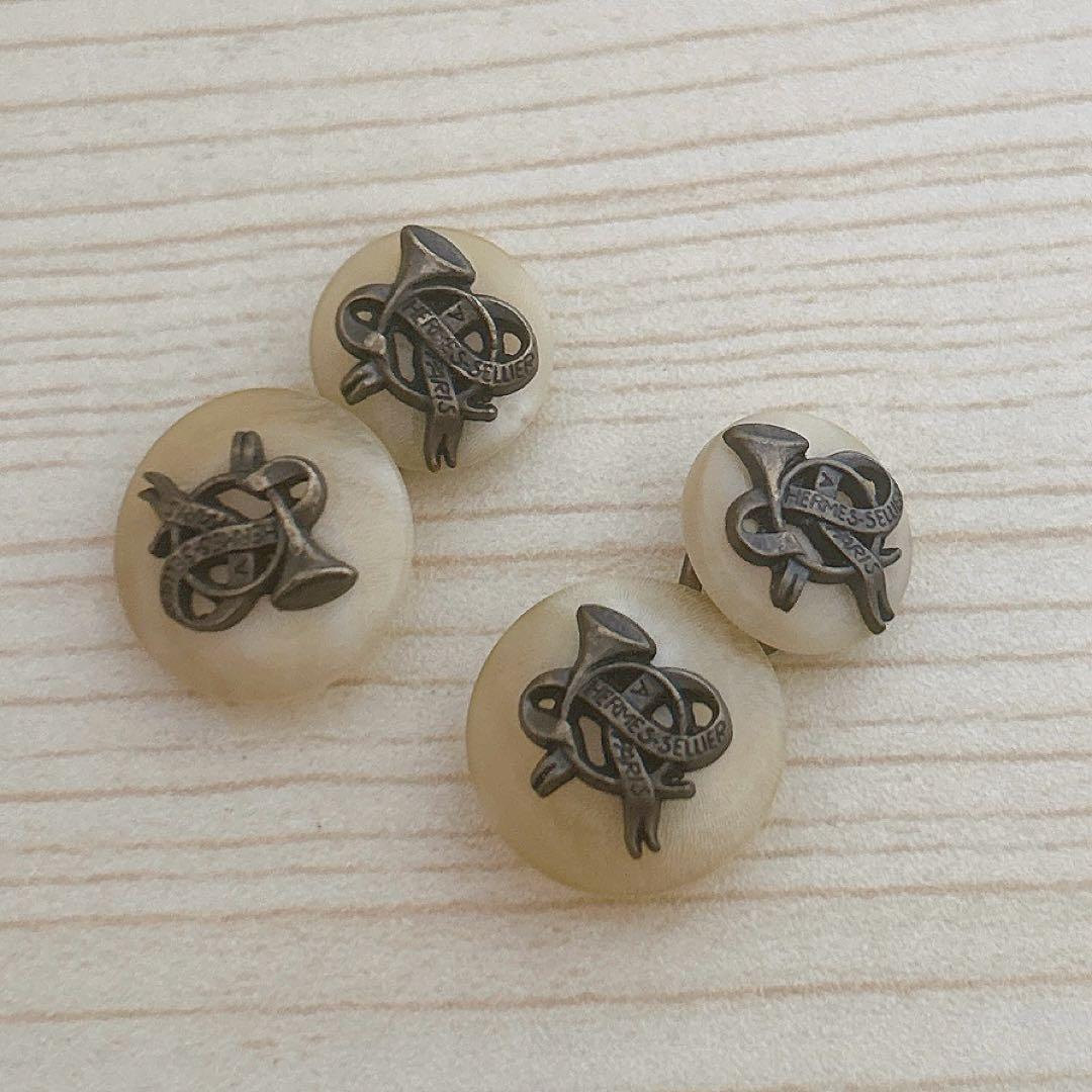 HERMES エルメス カフス カフリンクス ボタン 水牛 ホルン ラッパ