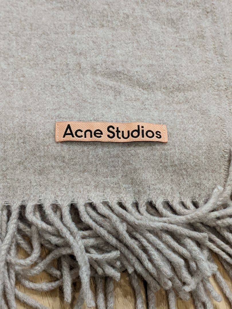 【美品】 acne studios ストール 大判マフラー ベージュ ピンクタグ
