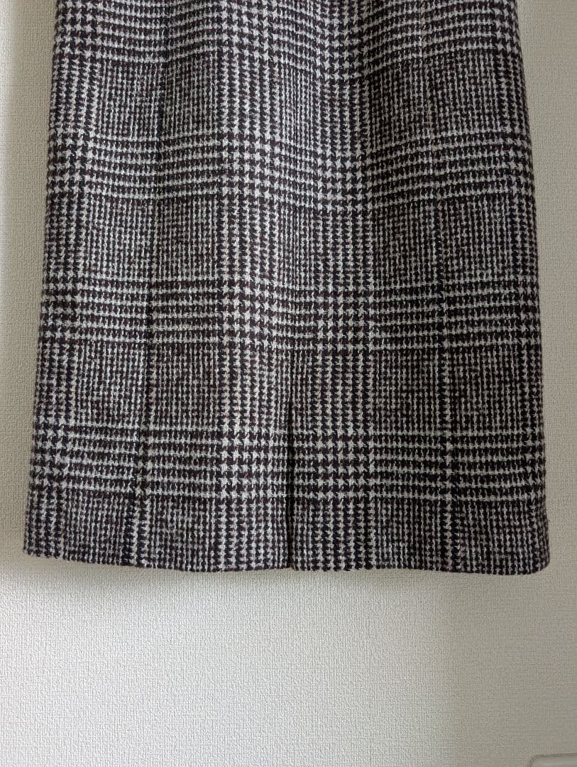 ウールシルクツイードグレンチェック ジャンパースカート