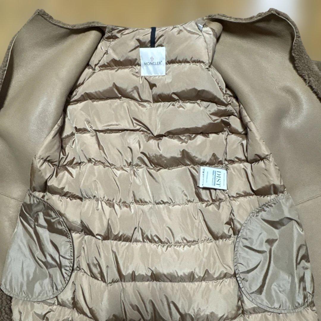 MONCLER モンクレール ボアロングコート　レザー　ダウン
