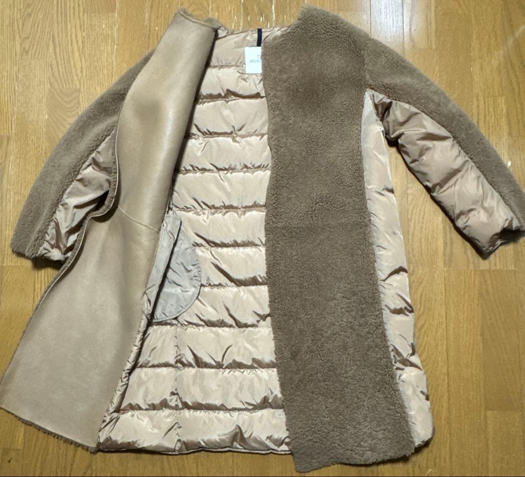 MONCLER モンクレール ボアロングコート　レザー　ダウン