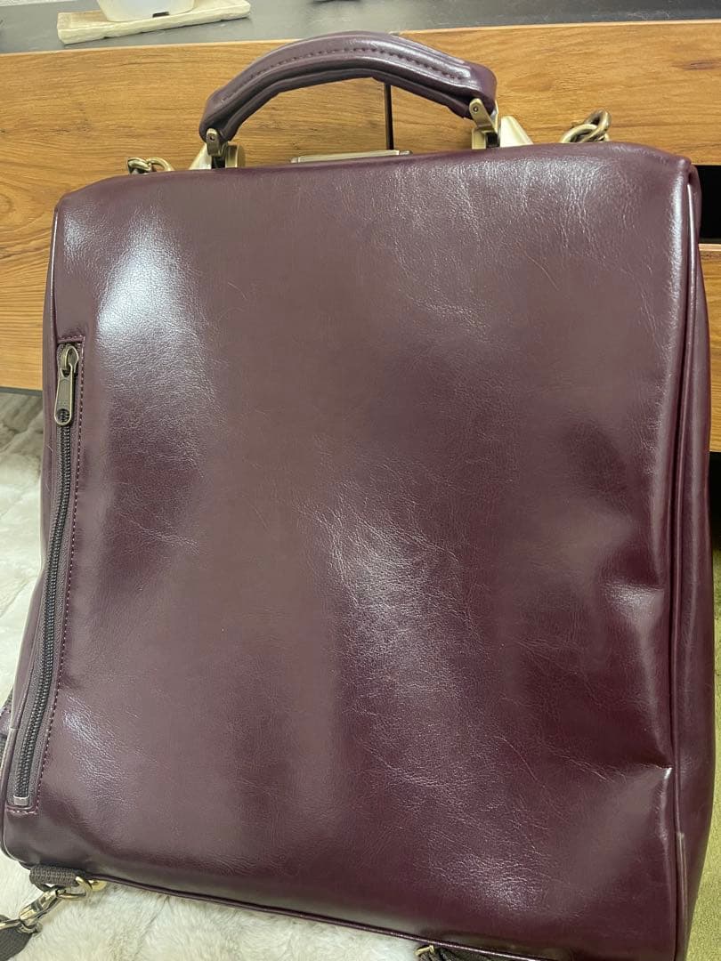【取置き】バーガンディレザー ビジネスバッグ