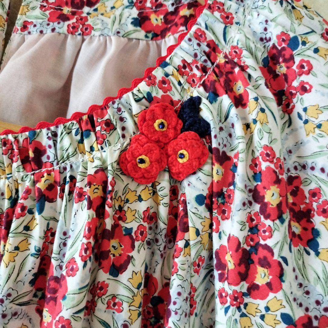 familiar ファミリア　可愛いリバティプリントワンピース　美品　150