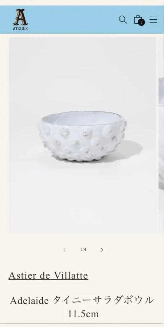 【最終価格】アスティエ・ド・ヴィラット　アデライド　ボウル　11.5cm