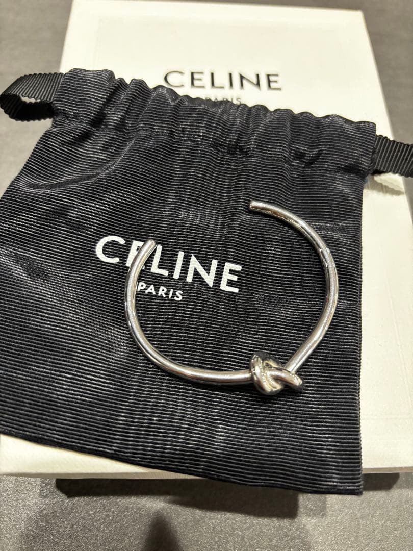 CELINE シルバーノットバングル　C1