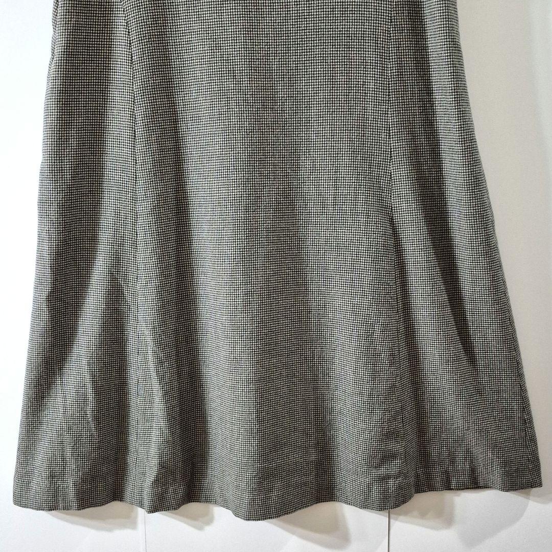 はっしーでございます 群言堂根々ウールコットン千鳥格子柄ジャンパースカート