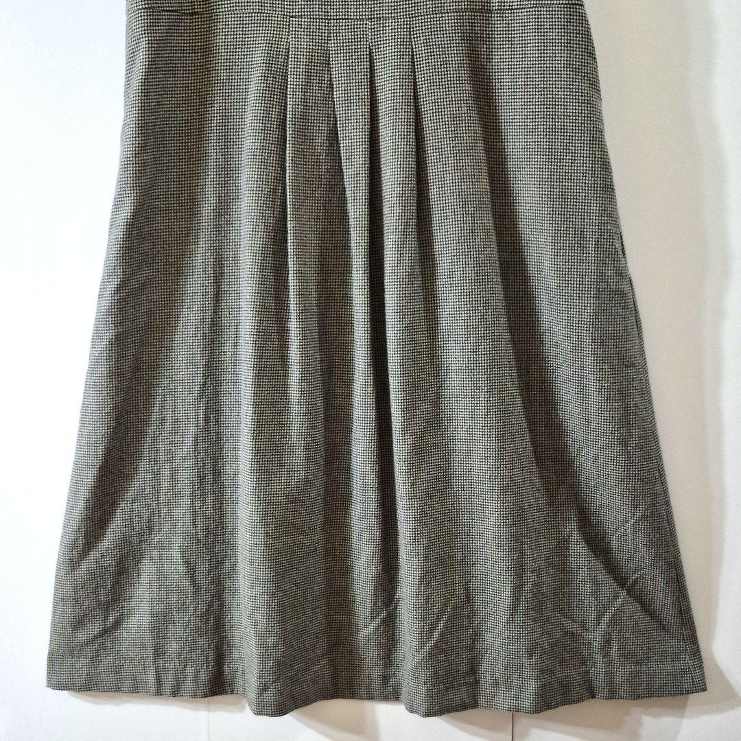 はっしーでございます 群言堂根々ウールコットン千鳥格子柄ジャンパースカート