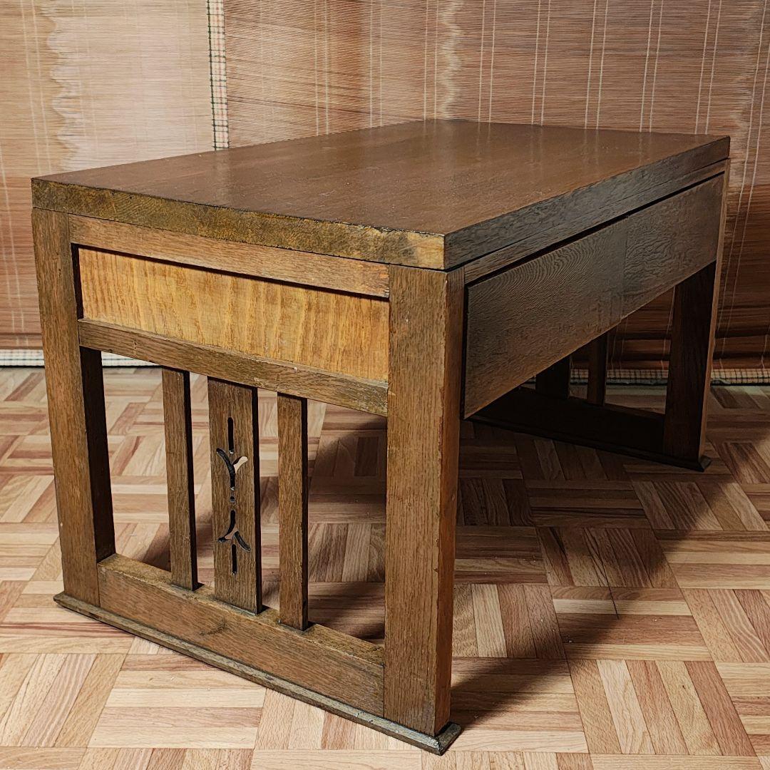 文机　小引き出し2杯　座卓　昭和レトロ　古家具