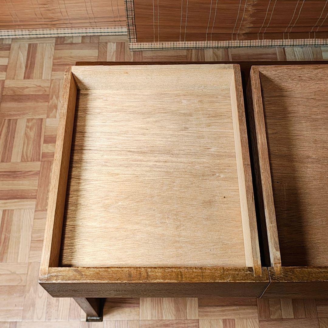 文机　小引き出し2杯　座卓　昭和レトロ　古家具