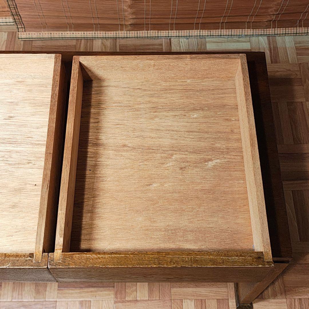 文机　小引き出し2杯　座卓　昭和レトロ　古家具