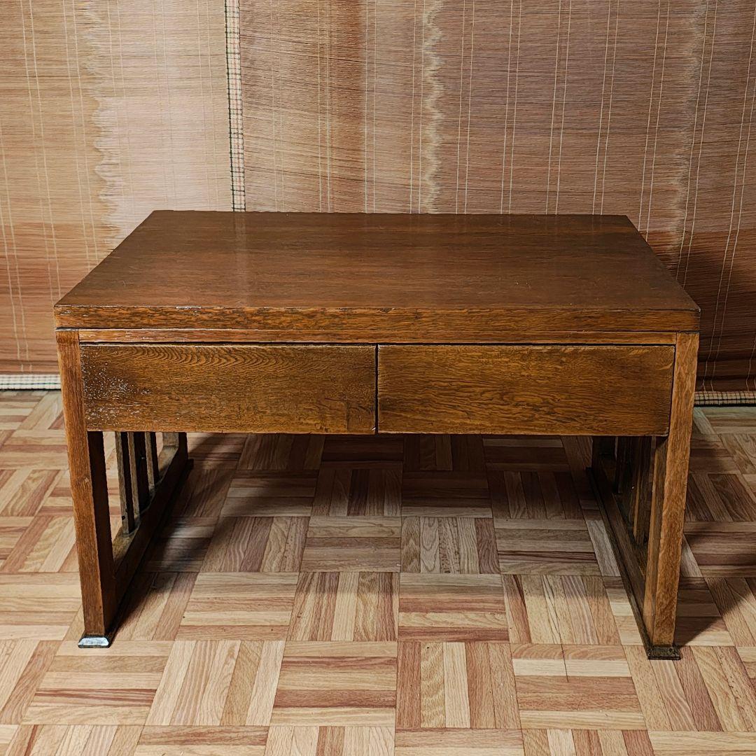 文机　小引き出し2杯　座卓　昭和レトロ　古家具