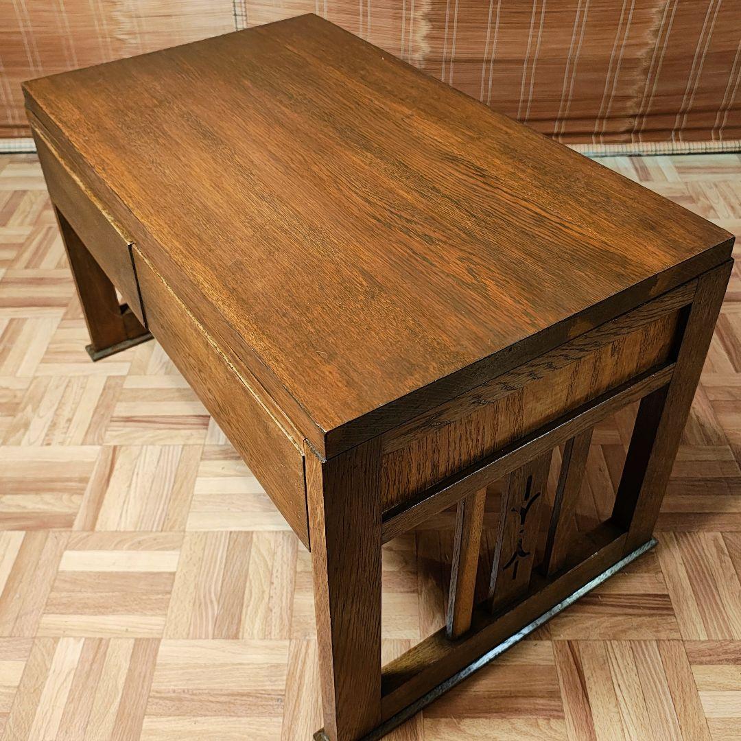 文机　小引き出し2杯　座卓　昭和レトロ　古家具