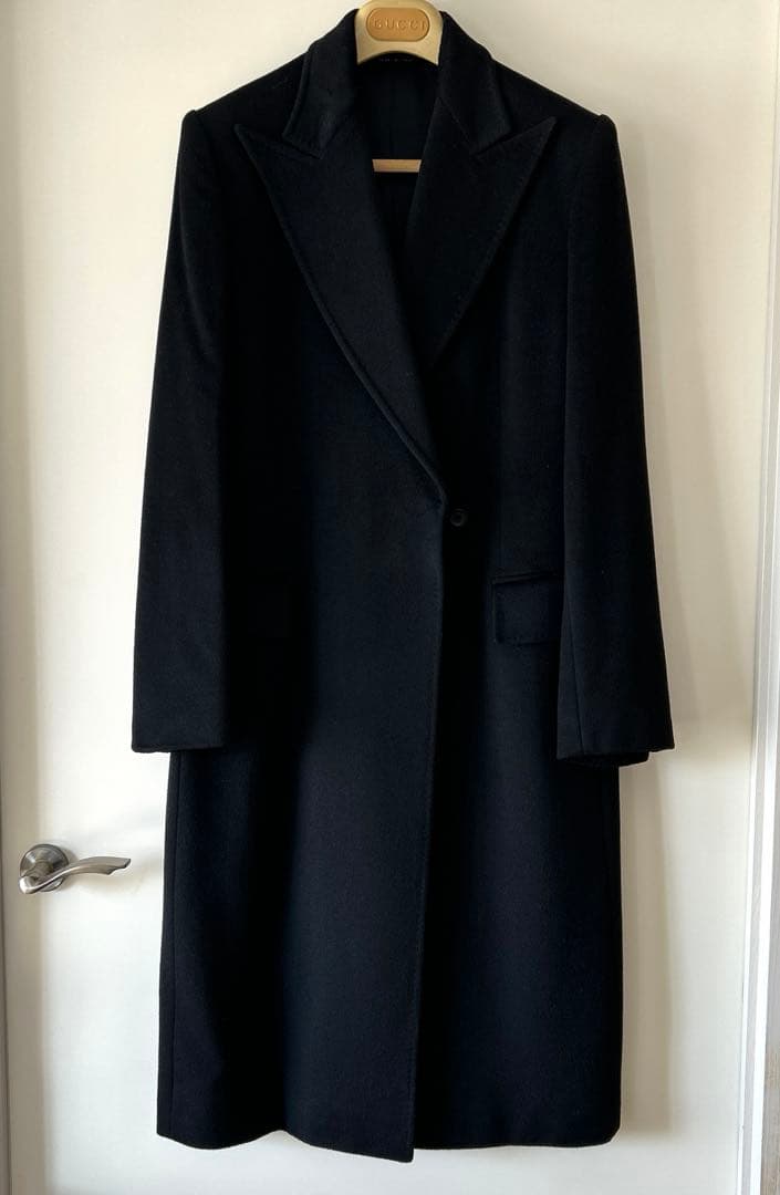 レア品！！GUCCI グッチ　カシミア混　チェスターコート（ベルト付）　黒