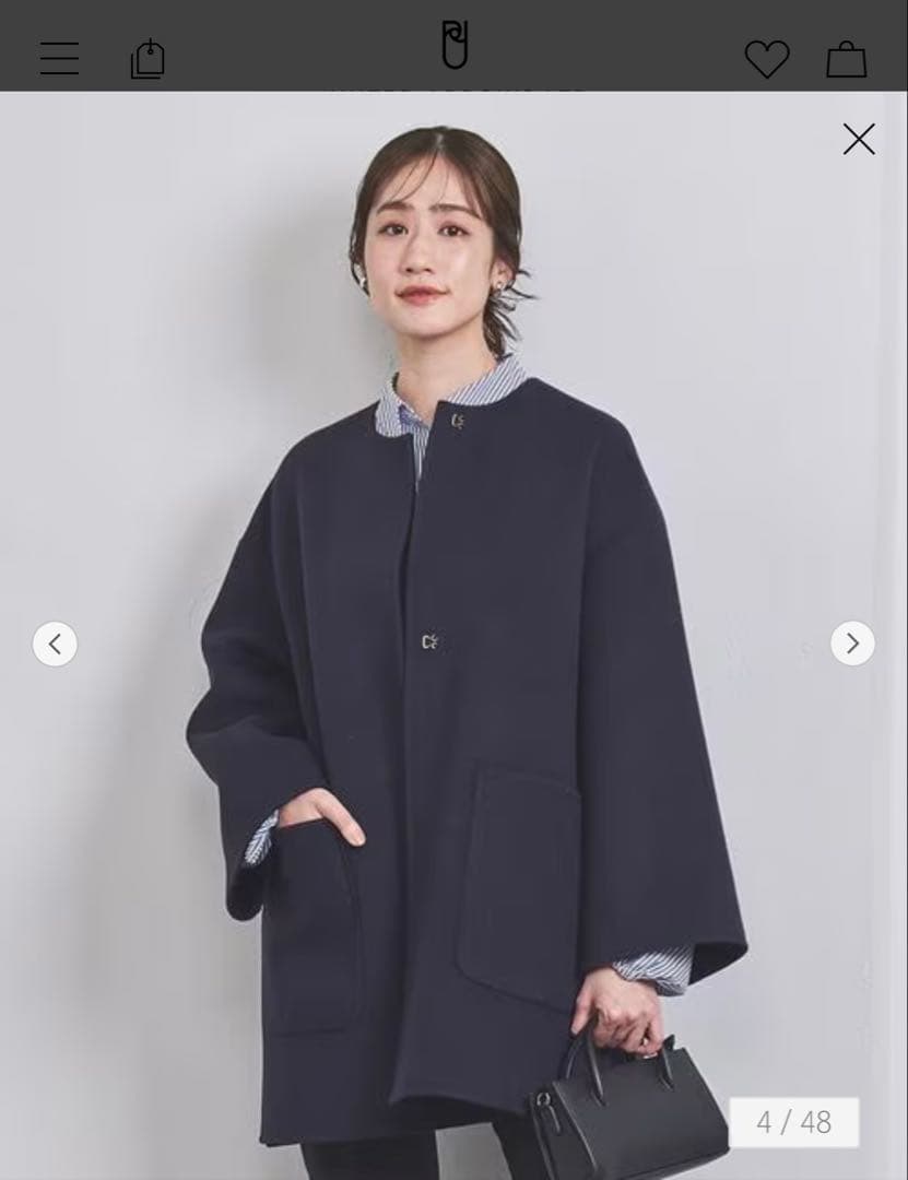 UNITED ARROWSバイカラー リバー ミドルコート