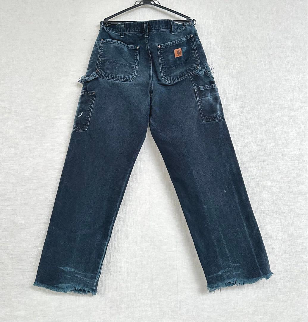 超スペシャル 32X32 W32 カーハート ダブルニー パンツ ブラック 黒