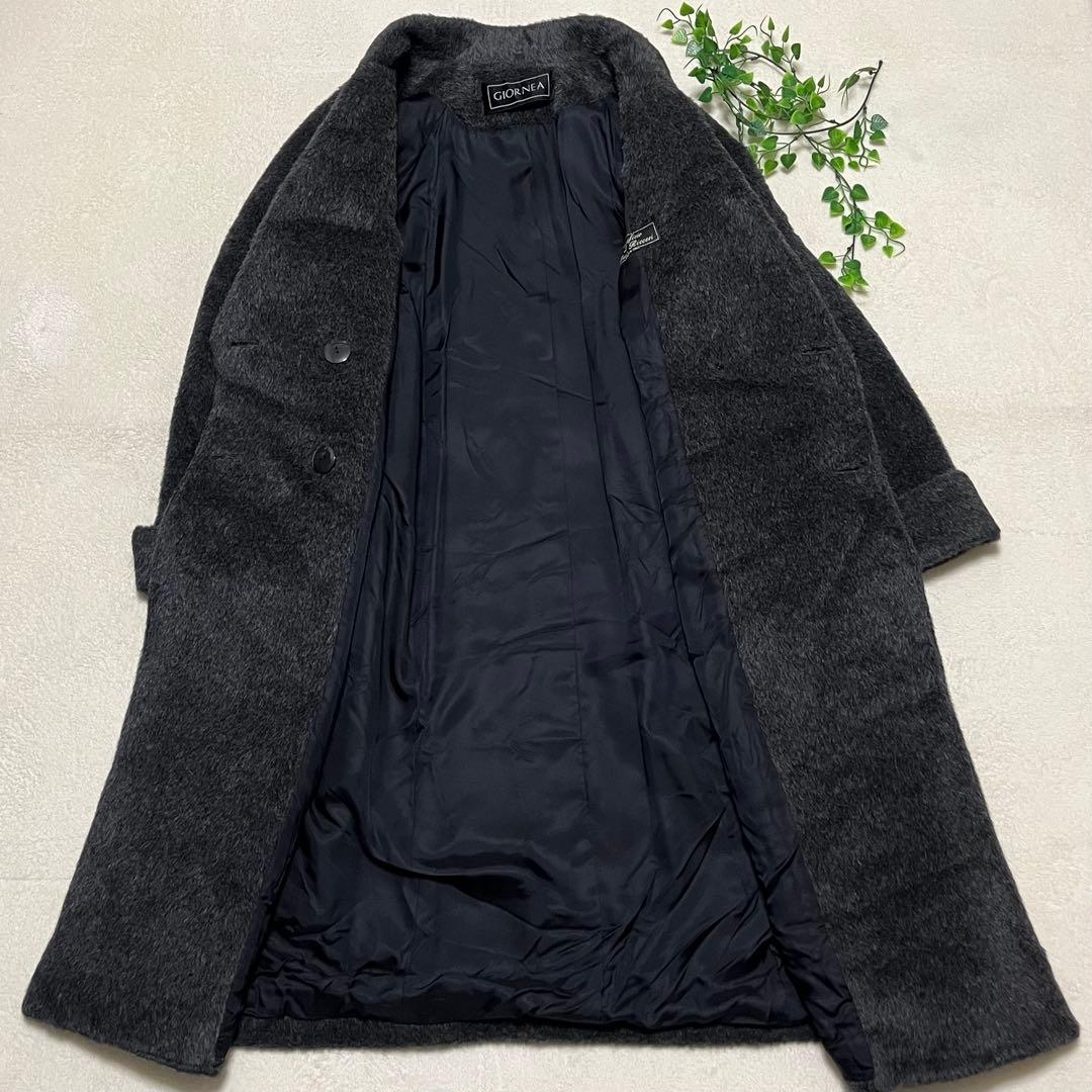 希少　日本製　アルパカ　マキシ丈　ロング　チェスターコート　ブラック