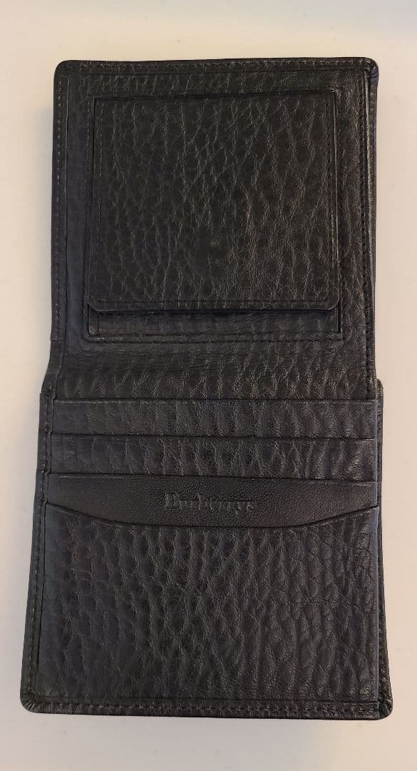 BURBERRY　バーバリー　折り財布　メンズ　牛革　ブラック