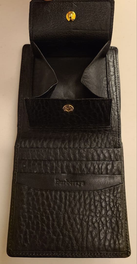 BURBERRY　バーバリー　折り財布　メンズ　牛革　ブラック