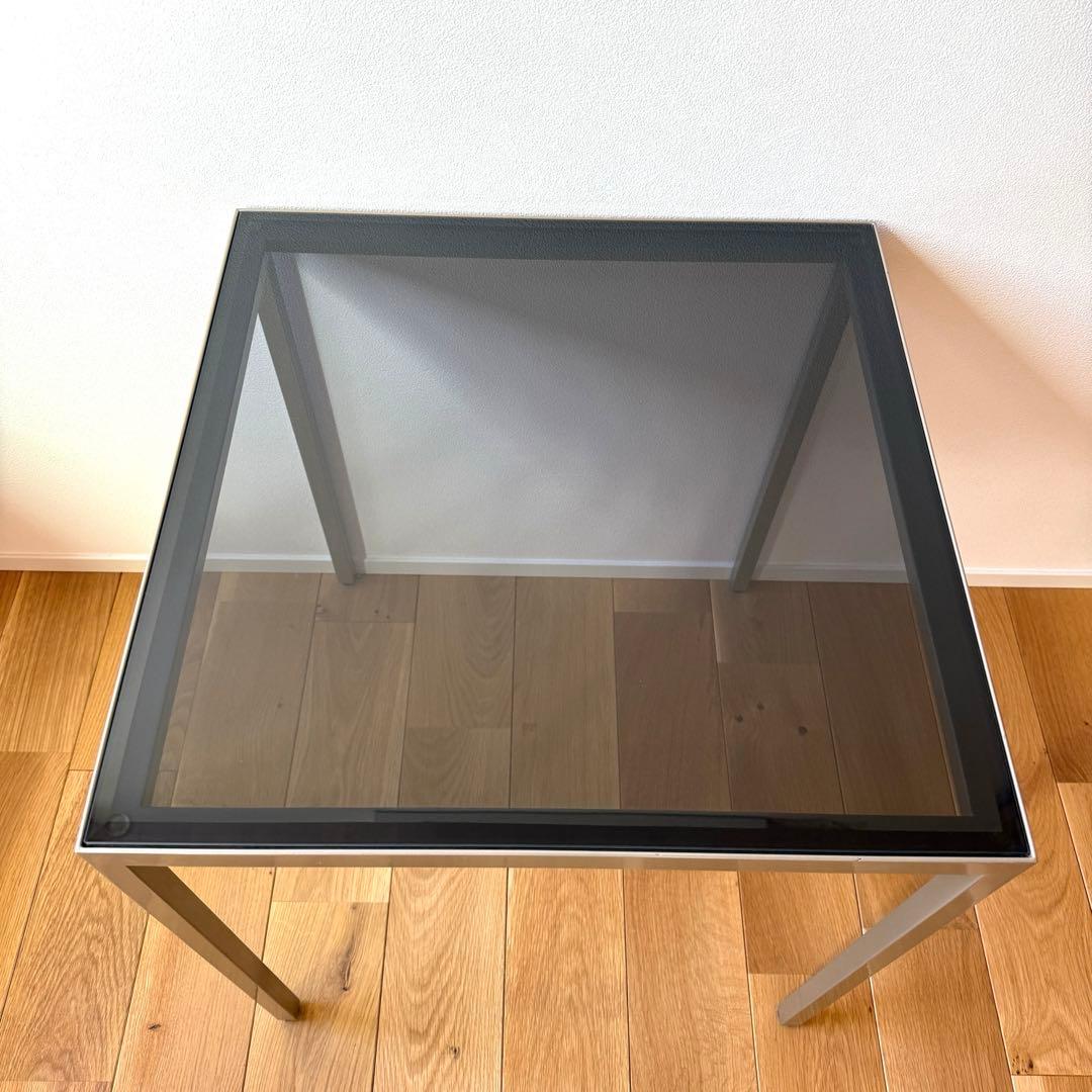 希少　サイドテーブル　ソファ　テーブル　モダン　飾り台　スモークガラス　ガラス