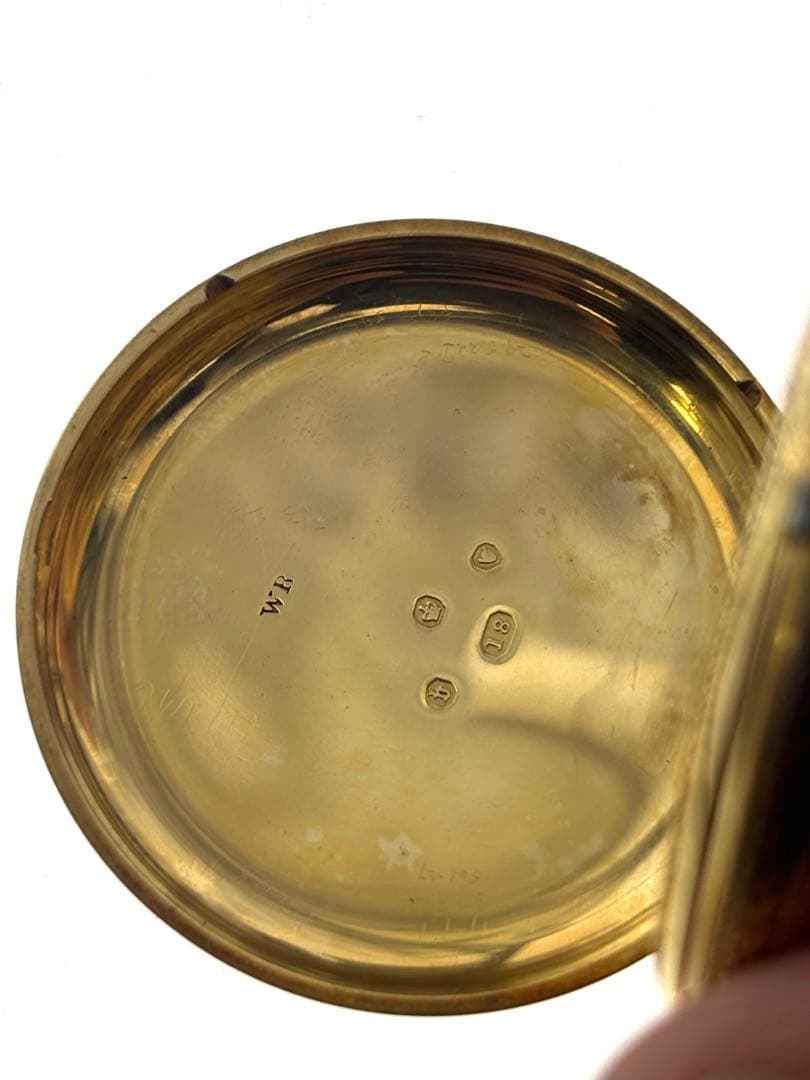 H*e様 [17277]John Hall製 懐中時計　18K 金無垢　鍵巻き式