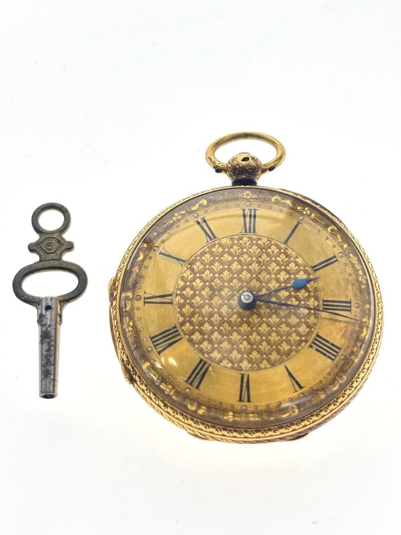 H*e様 [17277]John Hall製 懐中時計　18K 金無垢　鍵巻き式