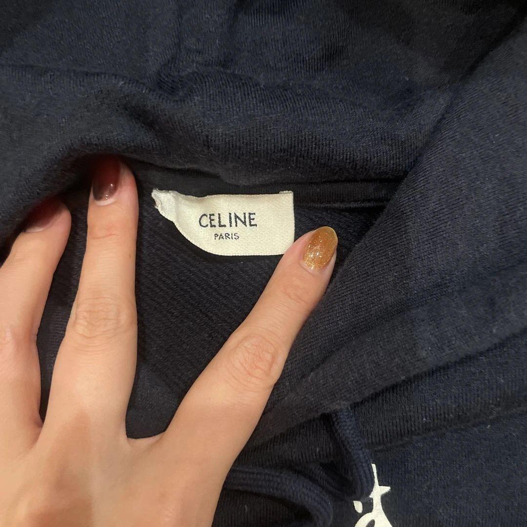 CELINE ネイビー パーカー サルキーロゴパーカー/スウェット/馬車