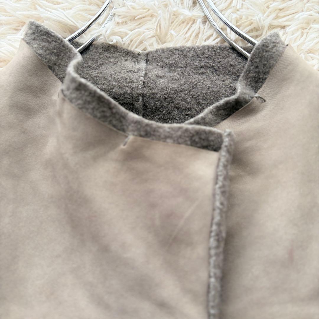 イタリア高級ブランド トランジット リアルレザー ウールコート異素材 グレー M