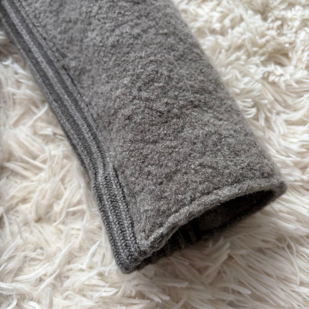 イタリア高級ブランド トランジット リアルレザー ウールコート異素材 グレー M