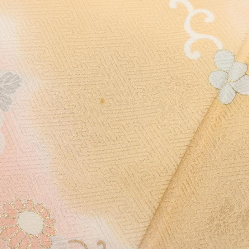 訪問着＊袷着物 長尺 トールサイズ 霞に四季花 略礼装 ピンク 正絹 1HM5