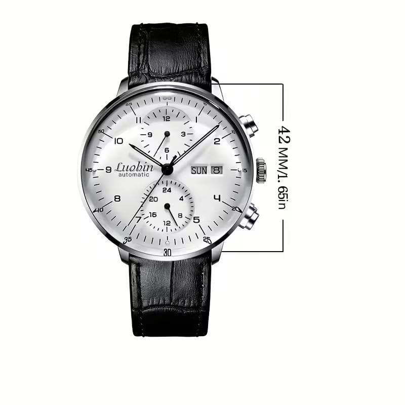 Luobin 自動巻き腕時計　月,日,曜日,24時間表示