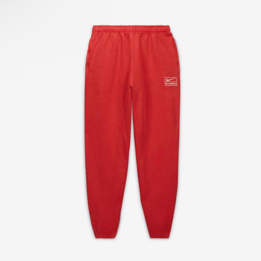 新品／Nike Stussy Fleece Pants Habanelo Red