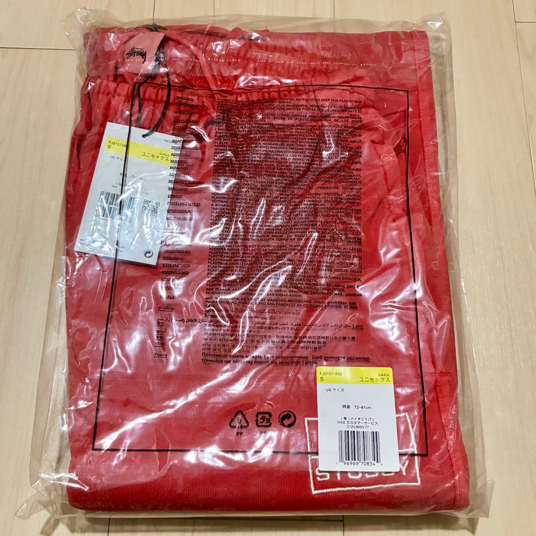 新品／Nike Stussy Fleece Pants Habanelo Red