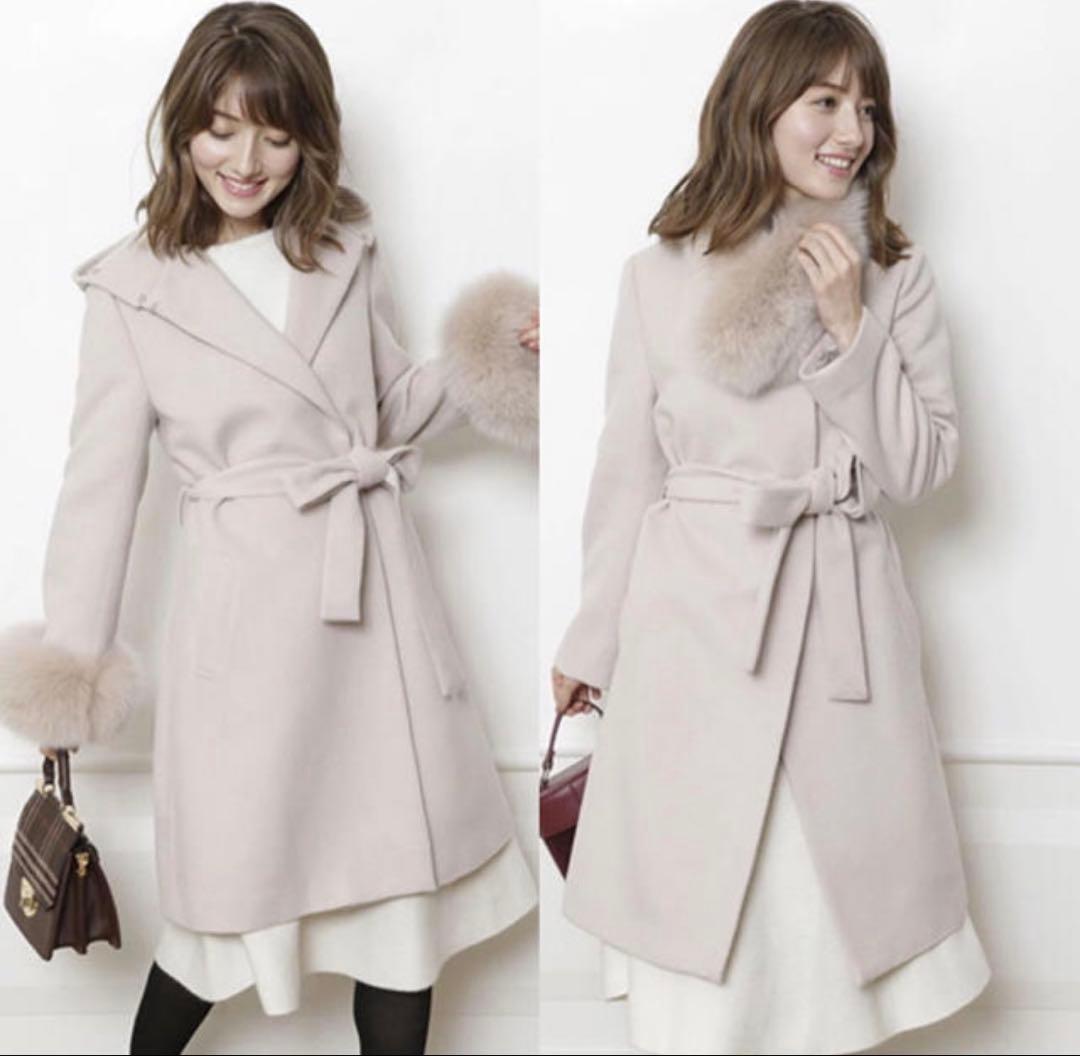 【新品未使用】アプワイザーリッシェ ファーコート ピンクベージュ 1 S